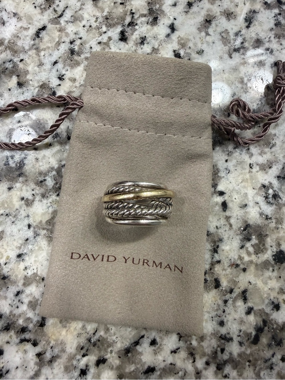 David Yurman Two-Tone Cable Dome Ring - Silver & Gold